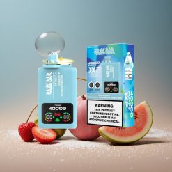 Razz Bar 40000 Fuffs Eldobható E-cigaretta Kék Razz Ice-Epres görögdinnye rágógumi